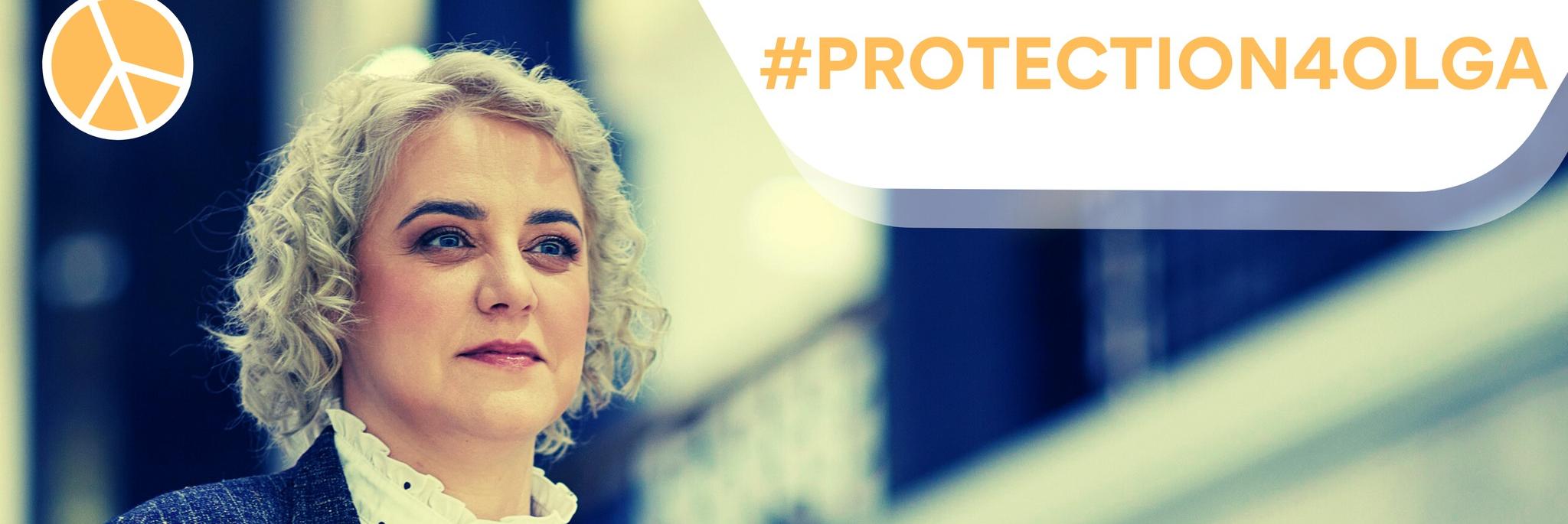 Olga Karatch. Teksti: Protect and grant asylum to human rights defender Olga Karatch!